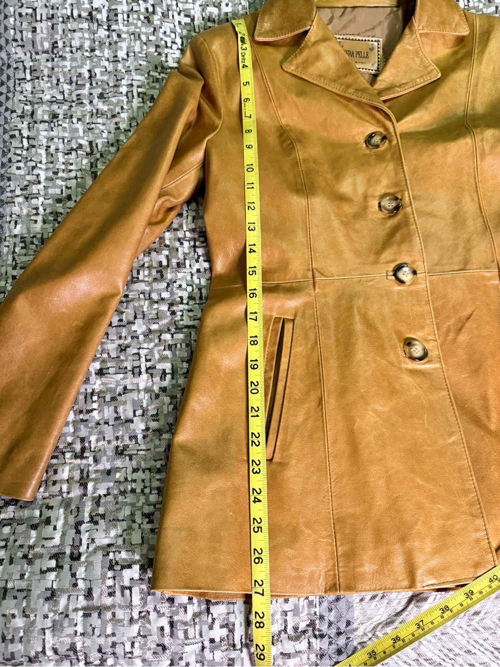 Vintage | Vera Pelle | Italian Leather Jacket | Women’s Size S | Camel Tan - Picture 8 of 12